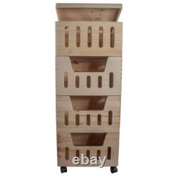 1-4 Tier Large Wooden Stacking Storage Boxes Crates Chest Trunk Cut-out Front