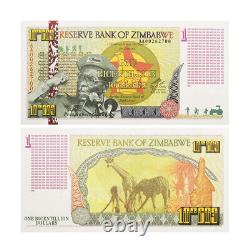 1000pcs Zimbabwe Paper Money One Bicentillion Dollars Banknote Wooden Box Set