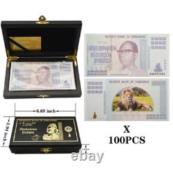 1000pcs Zimbabwe Paper Money One Decillion Dollars Banknote Wooden Box Set Gift