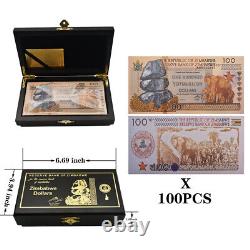 1000pcs/box Zimbabwe One Hundred Yottalillion Dollars Paper Money Wooden Box Set