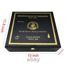 100pcs Reserve Bank of Zimbabwe Serial Banknote Inventory Wooden Box Set Gift