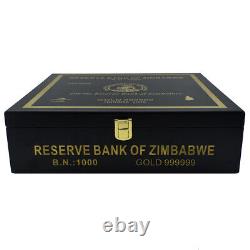 100pcs Reserve Bank of Zimbabwe Serial Banknote Inventory Wooden Box Set Gift