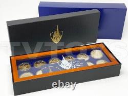 12 Coin Set #0712 Wooden Box Walt Disney World 50th 39mm Solid Bronze Gold Color