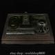 12old Chinese Collect Natural Hetian Jade Study Seven Treasures Set Wooden Box