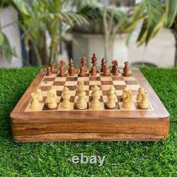 14 Chess Set Wooden Box Set Game Wooden Travel Magnetic Chessboard Toy For