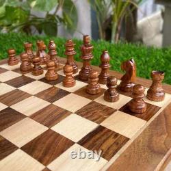 14 Chess Set Wooden Box Set Game Wooden Travel Magnetic Chessboard Toy For