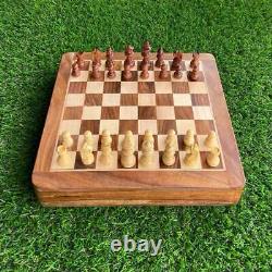 14 Chess Set Wooden Box Set Game Wooden Travel Magnetic Chessboard Toy For