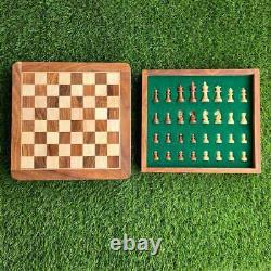 14 Chess Set Wooden Box Set Game Wooden Travel Magnetic Chessboard Toy For