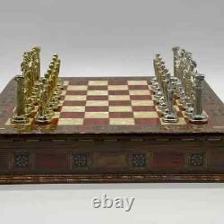 15.3 Rosewood Wooden Boxed Chess Set With Handmade British Metal Chess Pieces