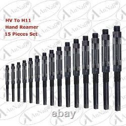 15 Pcs Set Adjustable Hand Reamer Size HV To H11,1/4 Inch To 1.1/16 Inch