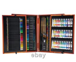 175 Piece Wooden Box Art Set for Kids Educational Gift For Xmas Birthday