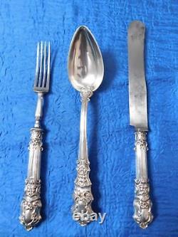 1844. Antique Austrian Silver Cutlery Set In Original Wooden Box