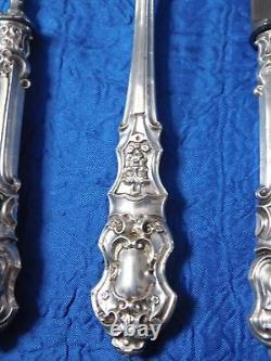 1844. Antique Austrian Silver Cutlery Set In Original Wooden Box