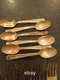 1930s HEIRLOOM Art Deco Style EPNS Cutlery 36 pieces Original Covered Wooden Box