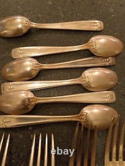 1930s HEIRLOOM Art Deco Style EPNS Cutlery 36 pieces Original Covered Wooden Box