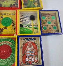 1940s Set of 11 R J Journet & Co Series of Popular Puzzle Wooden Original Box