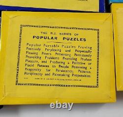 1940s Set of 11 R J Journet & Co Series of Popular Puzzle Wooden Original Box