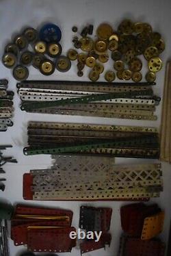 1950's & 60's Meccano Set. Gears, Motor, Tools, Booklets, Lots of it Wooden Box