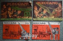 1950's & 60's Meccano Set. Gears, Motor, Tools, Booklets, Lots of it Wooden Box