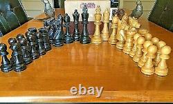 1950's Petrushkin Games Large Wooden Staunton Chess Set 6 (15.5cm) Org. Box Vtg