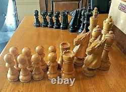 1950's Petrushkin Games Large Wooden Staunton Chess Set 6 (15.5cm) Org. Box Vtg