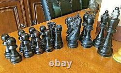1950's Petrushkin Games Large Wooden Staunton Chess Set 6 (15.5cm) Org. Box Vtg