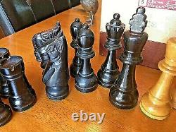 1950's Petrushkin Games Large Wooden Staunton Chess Set 6 (15.5cm) Org. Box Vtg