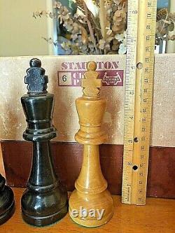 1950's Petrushkin Games Large Wooden Staunton Chess Set 6 (15.5cm) Org. Box Vtg