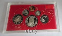 1975 Proof Singapore Set Six Coin Set Hard Case & Wooden Box With Coa