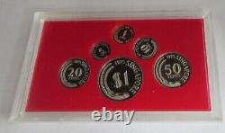 1975 Proof Singapore Set Six Coin Set Hard Case & Wooden Box With Coa