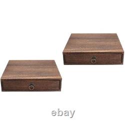 2 Sets Wooden Drawer Tea Box Bamboo Jewelry Organizer Retro Containers
