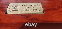 2005 UK Royal Mint 12-Coin Executive Proof Set. Wooden Presentation Box + COA