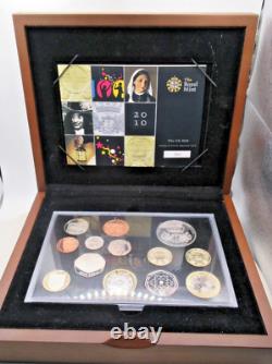 2010 Royal Mint Executive Proof Coin Set COA Wooden Display Box 13 Coins