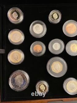 2016 UK Royal Mint Premium Proof Coin Collection Wooden Boxed Set COA (5884)