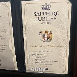 2017 Sapphire Jubilee 65th Anniversary 6 x Coins Set in wooden presentation box