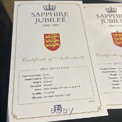 2017 Sapphire Jubilee 65th Anniversary 6 x Coins Set in wooden presentation box