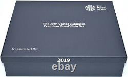 2019 Royal Mint Premium Proof 13 Coin Year Set Wooden Box + COA £5 1p RARE