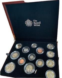 2019 Royal Mint Premium Proof Coin Set 14 Sealed Coins In Wooden Box