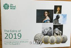 2019 Royal Mint Premium Proof Coin Set 14 Sealed Coins In Wooden Box