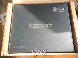 2020 UK Premium proof 14 coin set, wooden box CoA booklet outer box Lot # 5