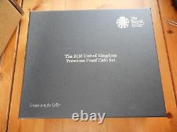 2020 UK Premium proof 14 coin set, wooden box CoA booklet outer box Lot # 5