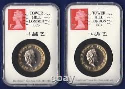 2021 DateStamp UK Specimen Year Set, 5x BU Coins + Wooden Box & COA (Ref. T4615)