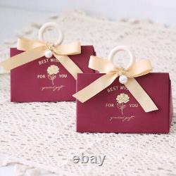 2023 NEW Rose Flower Pearl Wood Ring Wedding Party Favour Candy Sweet Gift Boxes