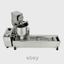 220V Commercial Automatic Donut Maker Making Machine Wide Oil Tank with3 Sets Mold