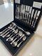 32 Piece Vintage Viners Cutlery Canteen Black Wooden Display Box Ss 18/10 6 Set