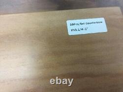 39 Pcs/Set HSS Interchangeable Pilot Counterbore Set in wooden box #510-IDX
