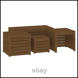 4 Piece Garden Box Set Solid Wood Pine