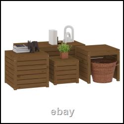4 Piece Garden Box Set Solid Wood Pine