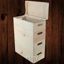 4 Tier Long Wooden Crate Set Stackable Storage Boxes Slim Unit 40x20x53.5 cm