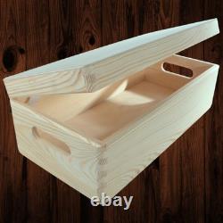 4 Tier Long Wooden Crate Set Stackable Storage Boxes Slim Unit 40x20x53.5 cm